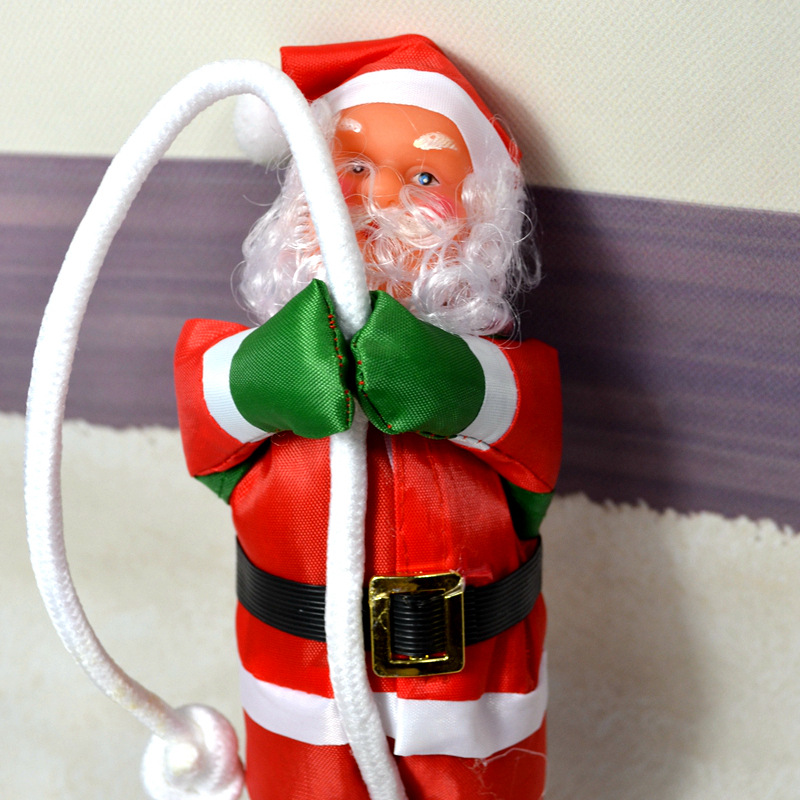 Amazon 25cm2 hombre escalada cuerda Santa Claus muñeca colgante pared ventana colgante decoraciones de vacaciones