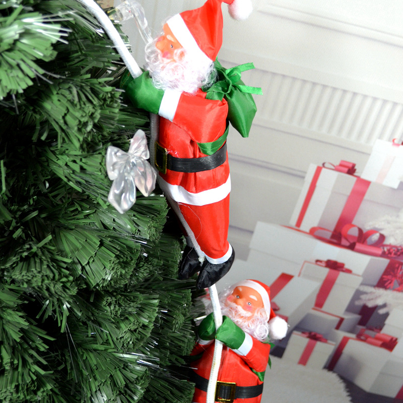Amazon 25cm2 hombre escalada cuerda Santa Claus muñeca colgante pared ventana colgante decoraciones de vacaciones