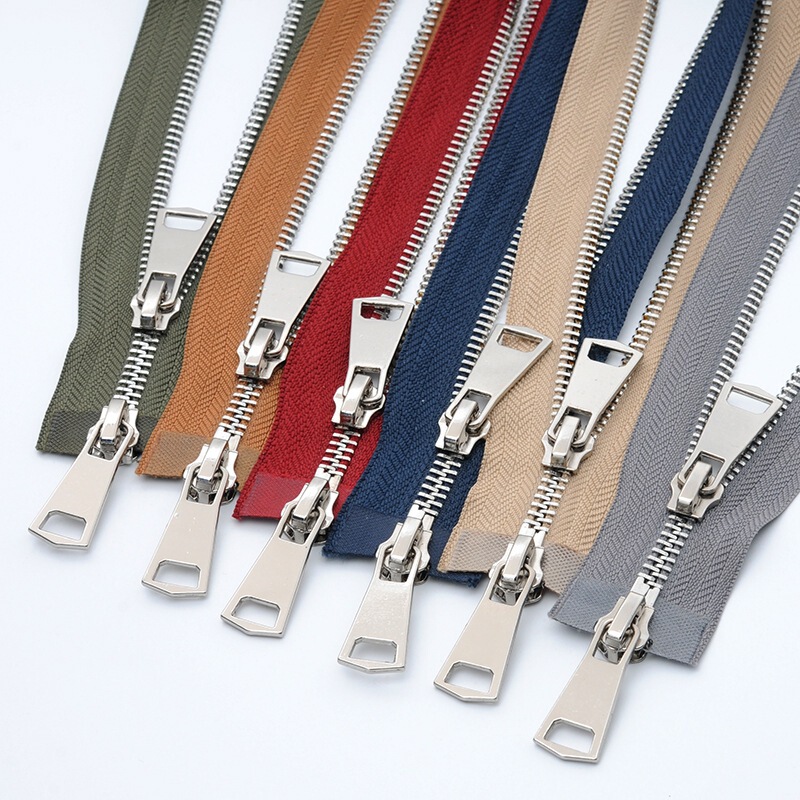 No.5 metal zipper double tail zipper luggage clothing metal 5# zipper two-way pull factory outlet