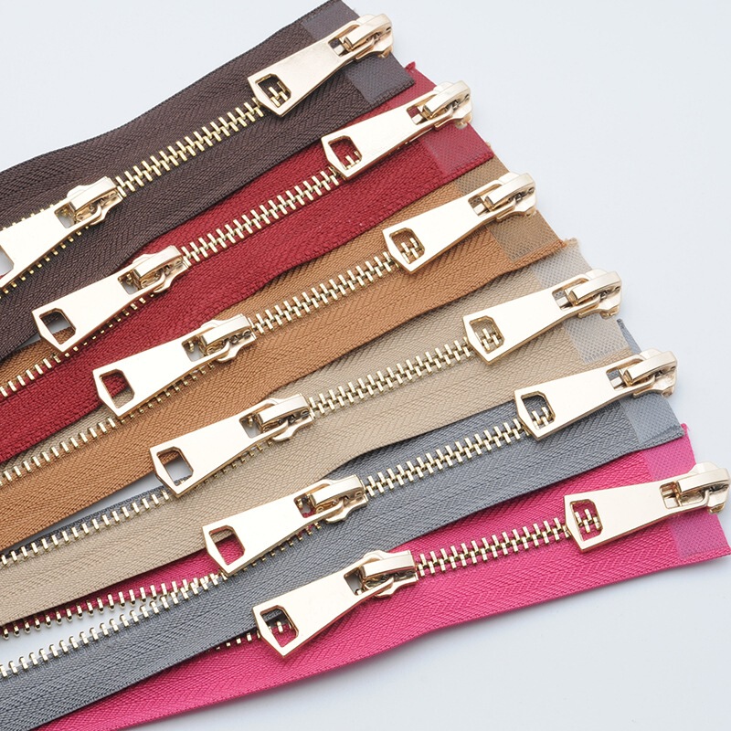 No. 5 Metal Zipper Double-sided Clothing Copper Tooth Zipper No. 5 Double Open Tail Zipper Accessories Metal Zipper Factory Direct Sales