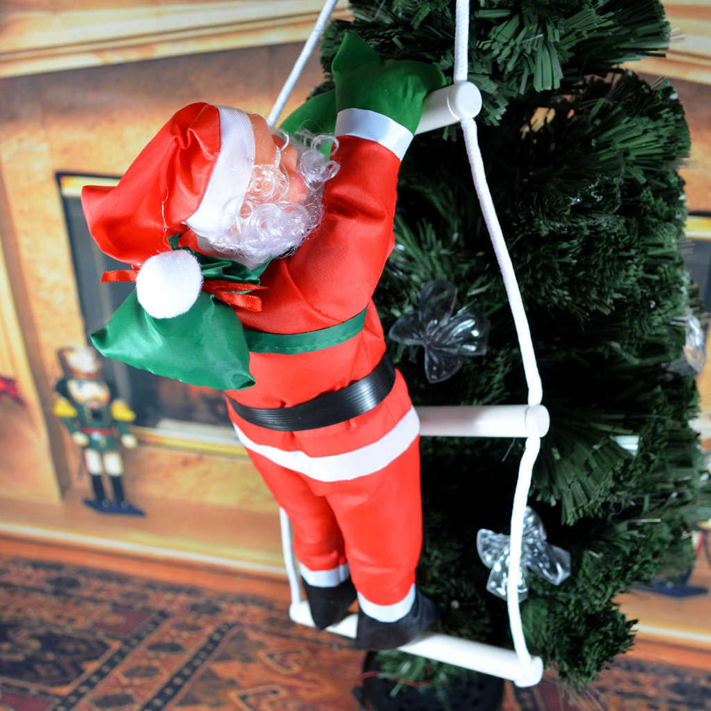 Directo de fábrica accesorios del árbol de Navidad 50cm1 persona escalera Santa Claus muñeca decoración de Navidad colgante
