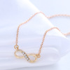 Qiming Simple and infinite eight -character pendant 8 -character love necklace rhinestone speed sales of foreign trade supply
