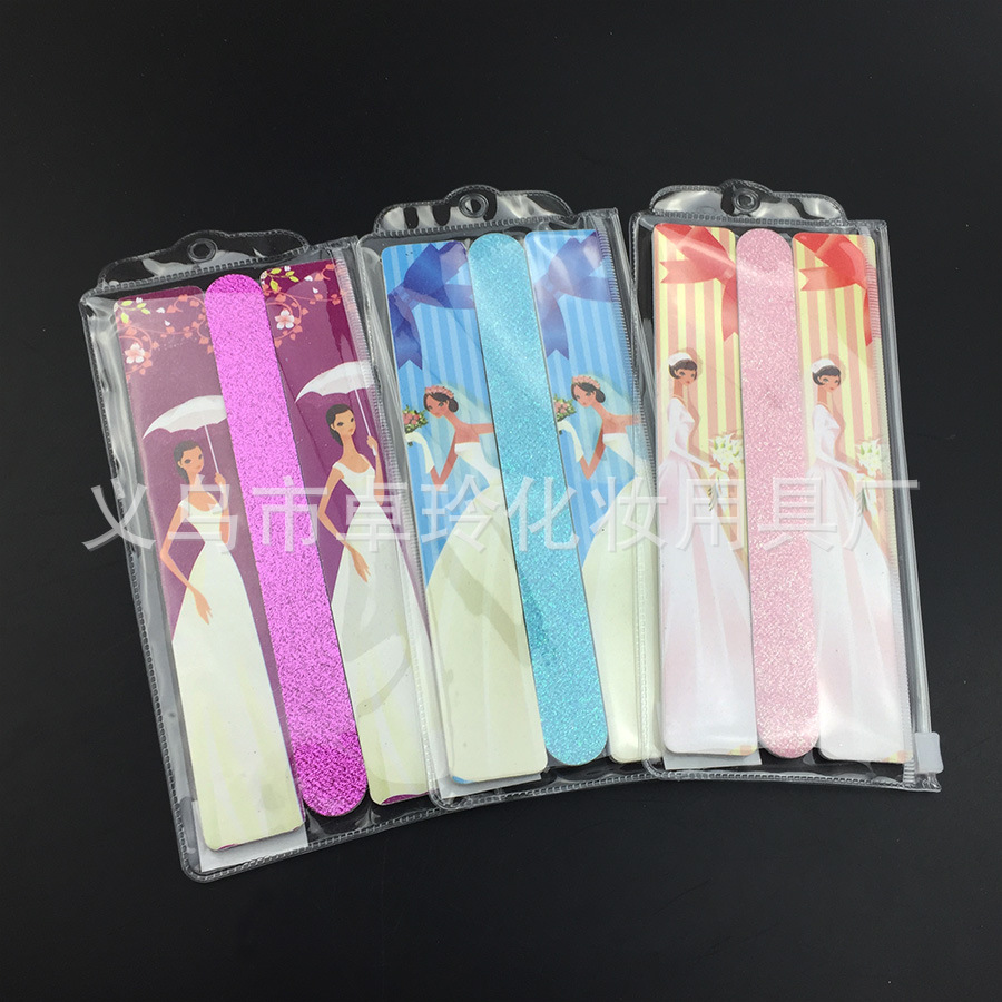 Herramientas de uñas traje de lima de uñas * uñas frotar bolsa de PVC 3 unids brillo archivo traje muestra