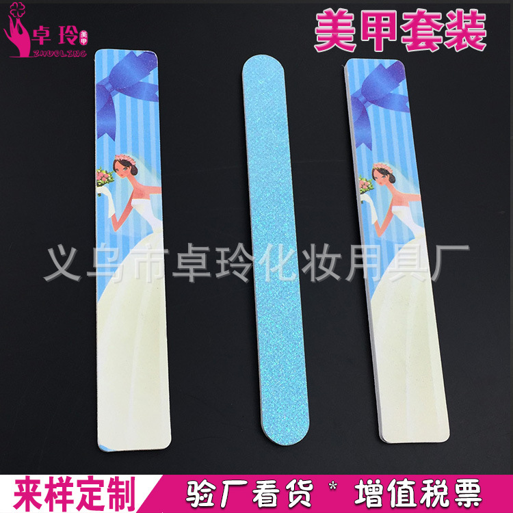 Herramientas de uñas traje de lima de uñas * uñas frotar bolsa de PVC 3 unids brillo archivo traje muestra