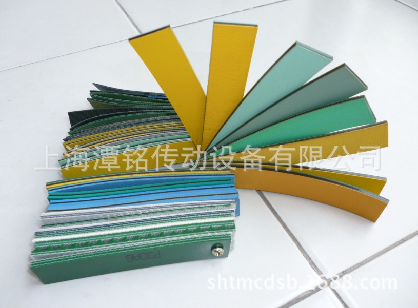 厂家供应PVC绿色输送带、绿黄色片基带、双面绿色传动带