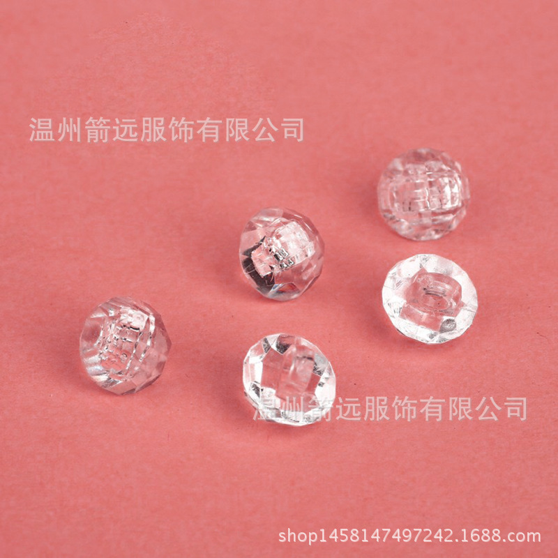 钮扣批发 水晶糖果色透明花压克力纽扣 儿童童装外套扣子 12.5MM