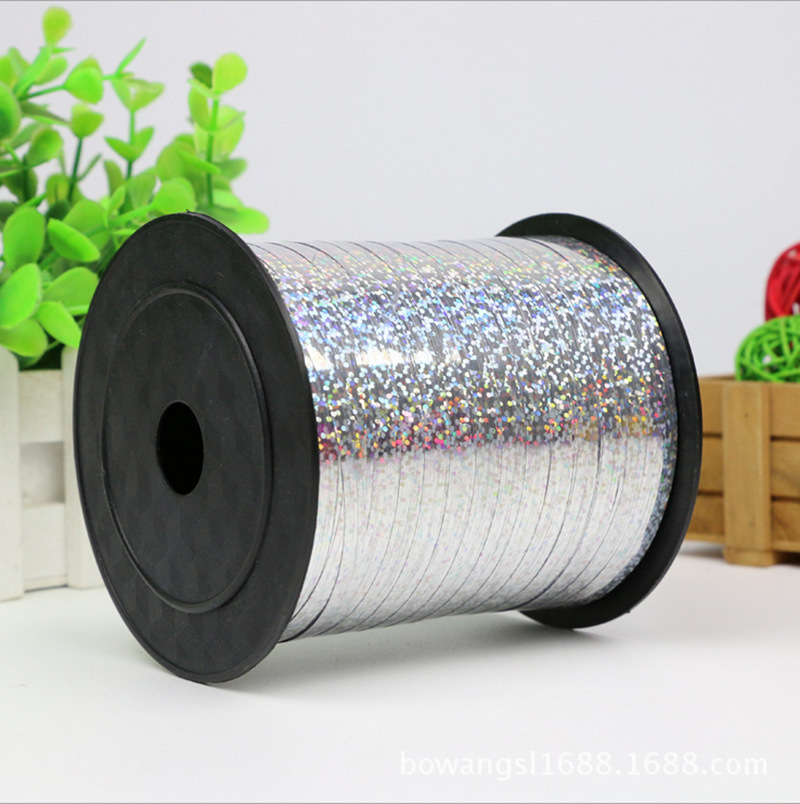 Festival transfronterizo decoración de la habitación de la boda cinta colorida 250 yardas cinta láser corbata globo cuerda