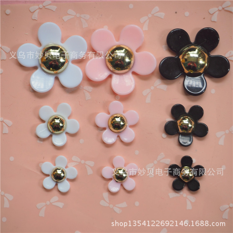 Flor de Margarita de acrílico Flor de cinco pétalos DIY accesorios de la cáscara del teléfono móvil oído Stud Crocs agujero zapatos accesorios de la joyería