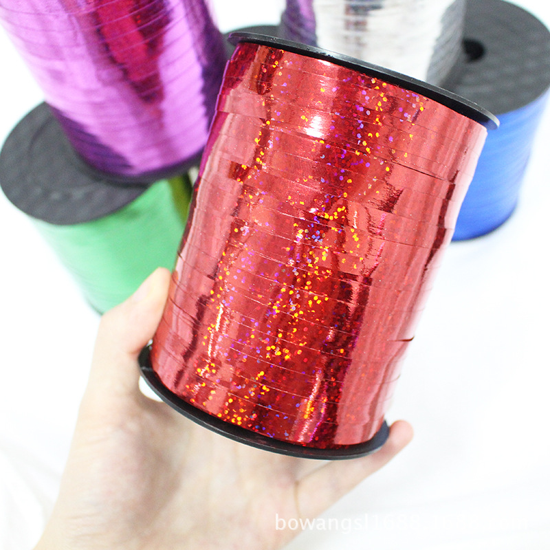 Festival transfronterizo decoración de la habitación de la boda cinta colorida 250 yardas cinta láser corbata globo cuerda