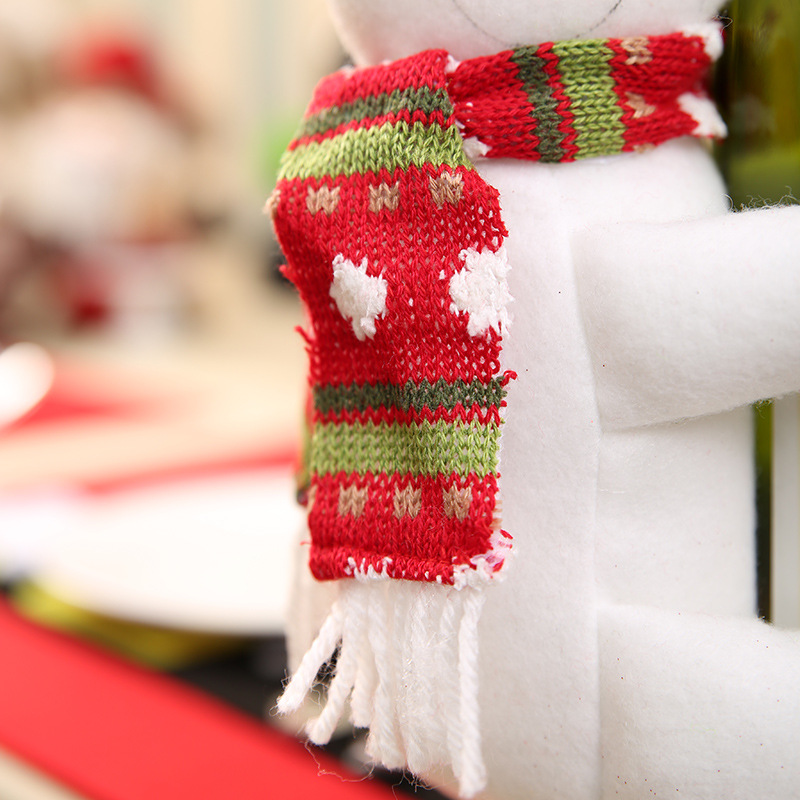 Χριστουγεννιάτικες Διακοσμήσεις Σπιτιού Άγιος Βασίλης Χιονάνθρωπος Σετ μπουκαλιών κρασιού Μεγάλο μπουκάλι κρασιού Κρατώντας κομμάτι Διακοσμήσεις μπουκαλιών κρασιού Χονδρική_voghion.com