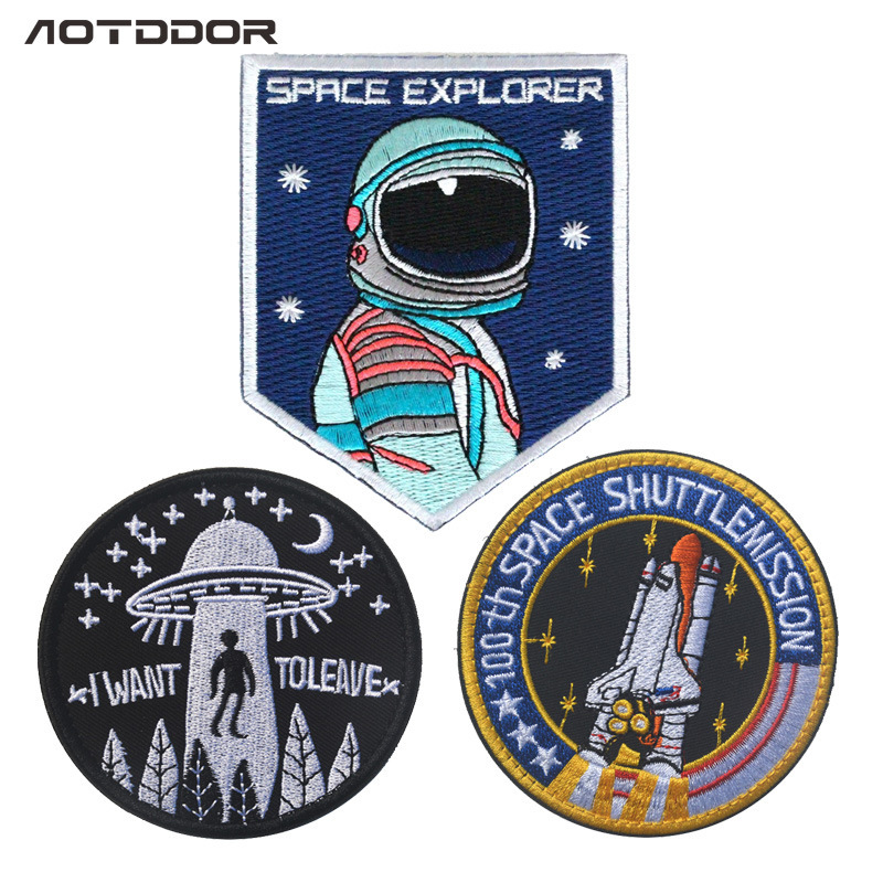 Cross-Border In-Stock Supply of American Embroidered Patches with Velcro, Space Flight Armbands, Portable and Versatile