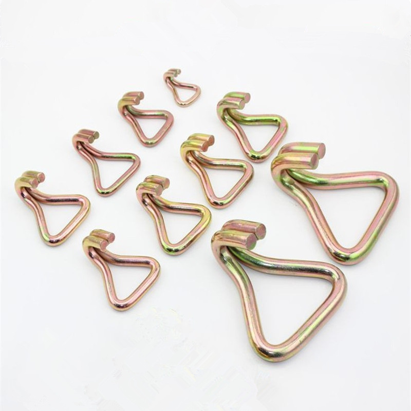 钢钩双J钩捆绑带双排钩25-38-50-75-100mm宽1-10吨拉力织带钩吊钩