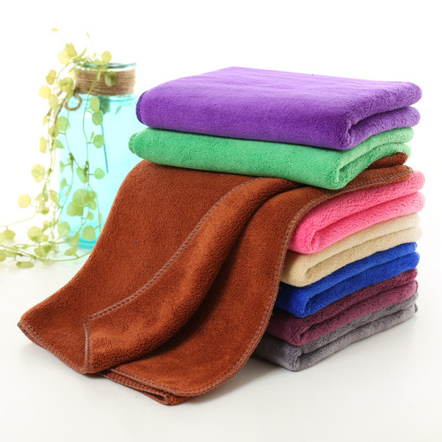 Microfiber multi-color 300g thick brushed water-absorbent car towel car wash towel beauty salon dry hair towel wholesale