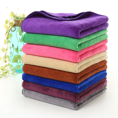 Microfiber multi-color 300g thick brushed water-absorbent car towel car wash towel beauty salon dry hair towel wholesale