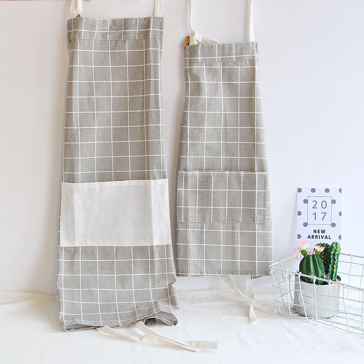 Delantal de estilo japonés de algodón y lino entre padres e hijos delantal guardapolvos tienda de ropa para hornear ropa de hogar Estilo nórdico fabricante de delantal de algodón de poliéster
