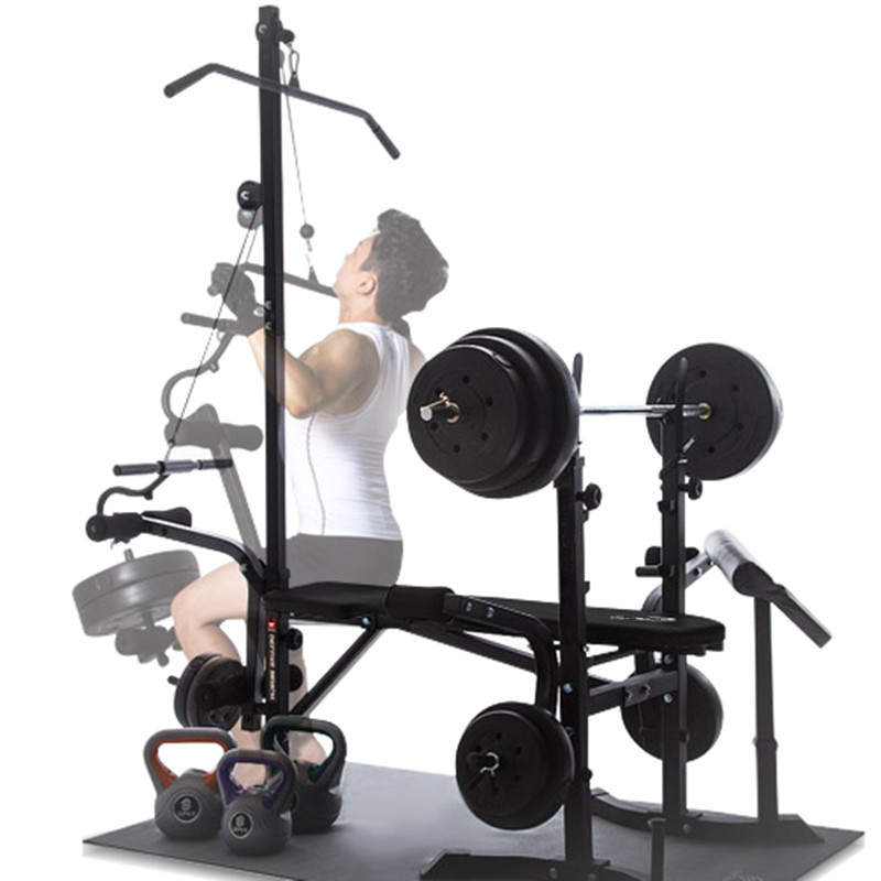 Barbell rack Squat rack Press de Banco equipo de fitness hogar de los hombres de pórtico peso Barbell traje ajustable altura