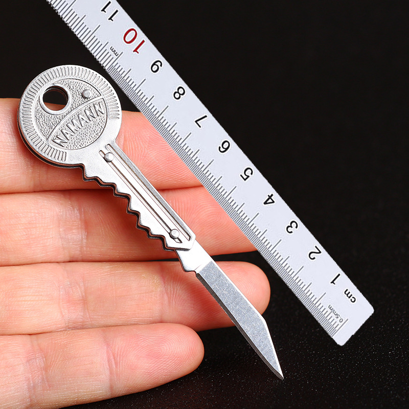 户外多功能便携式钥匙刀 不锈钢可折叠小刀 EDC工具 野营求生装备