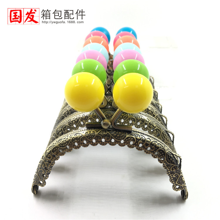 8,5cm arco en relieve encaje caramelo cabeza de oro 20MM gran perla bronce 0351 - GT