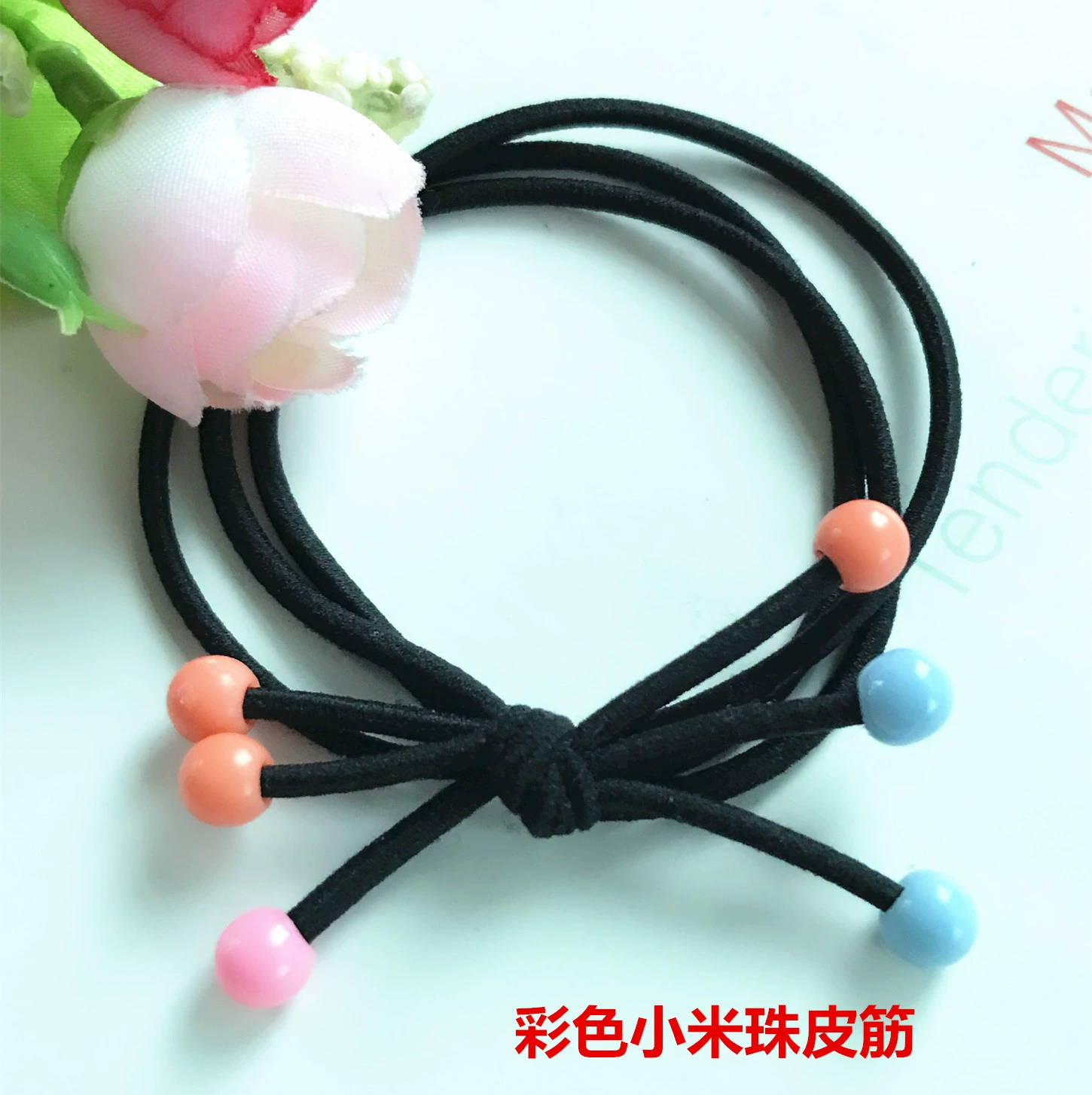 Цветные маленькие рисовые бусины резинки 3 резинки карамельные бусины эластичные хороший долларовый магазин поставка ювелирных изделий оптом