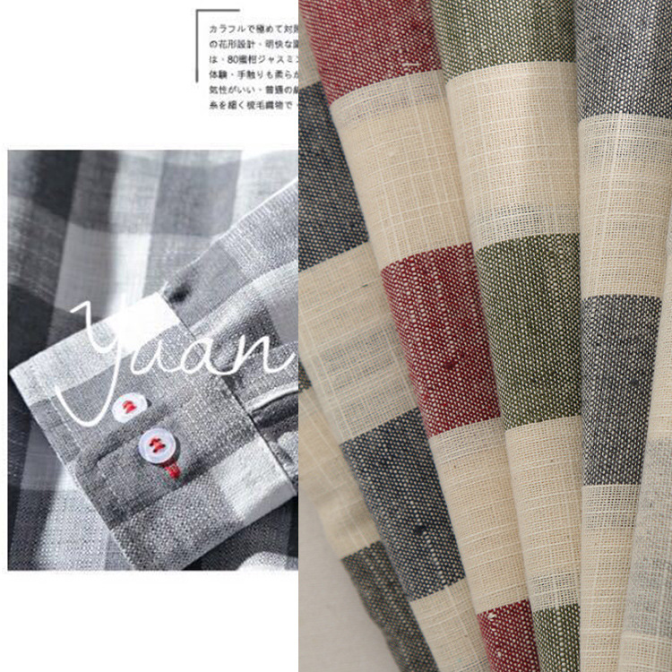 全棉平纹竹节条子布 简约衬衫连衣裙服装面料 现货批发