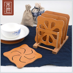 One Wood One Craftsman Wooden Insulation Mat Placemat Coaster Kitchen Hollow Dishes Pot Holder LOGO