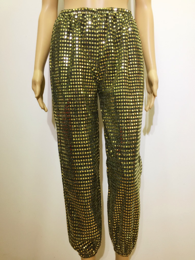Moda lentejuelas parche hombres y mujeres mismo rendimiento ropa hip hop cantando danza DS hip hop casual pantalones largos