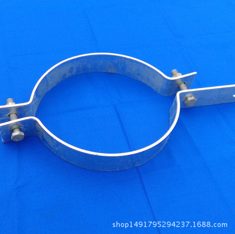 阳泉OPGW光缆热镀锌铁附件连接抱箍  水泥杆双合抱箍紧固件