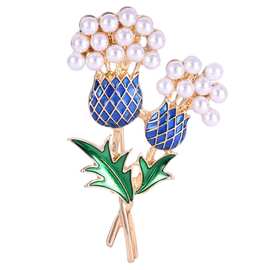 新品合金滴釉镶珍珠菠萝树衣饰可爱胸针胸花配饰品批