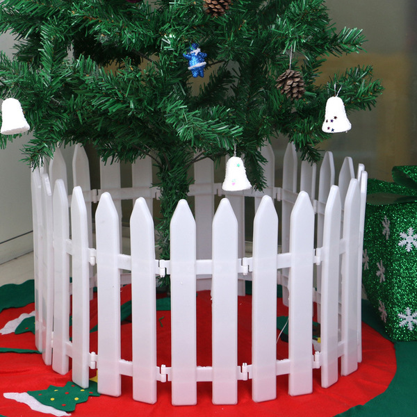 Christmas decoration supplies festive shop scene layout of fence…