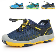 2024 Single Mesh Children's Shoes Sports Shoes Breathable River Tracing Children's Hiking Shoes Wholesale Hollow Mesh Outdoor Big Children's Shoes