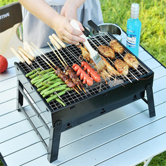 Wholesale Factory Small Black Steel Charcoal BBQ Grill Outdoor Portable Foldable BBQ Grill Company Gift