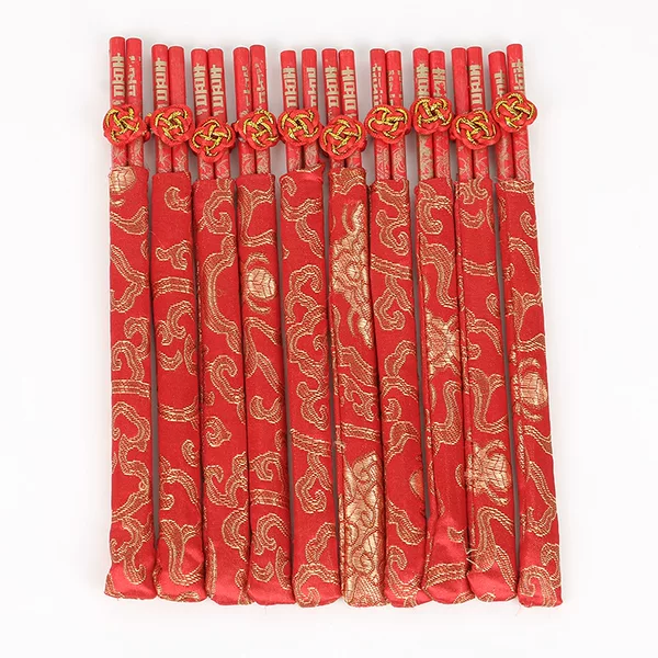 Manufacturer Wholesale Red Wedding Chopsticks Dragon and Phoenix Chopsticks Wedding Special Dance Props Red Chopsticks Wedding Banquet Tableware Set