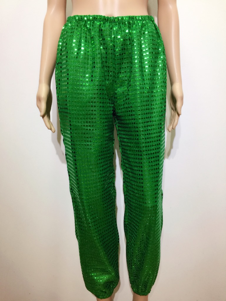 Moda lentejuelas parche hombres y mujeres mismo rendimiento ropa hip hop cantando danza DS hip hop casual pantalones largos