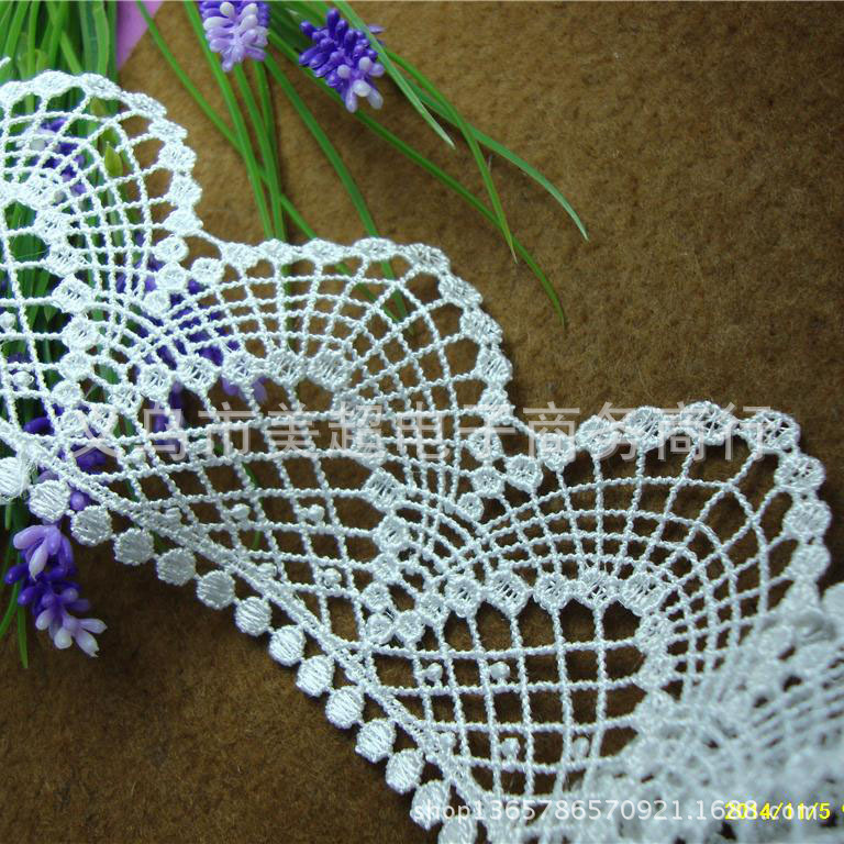 7厘米精致水溶涤光单边花边用于装饰家纺服装辅料DIY裙摆饰品