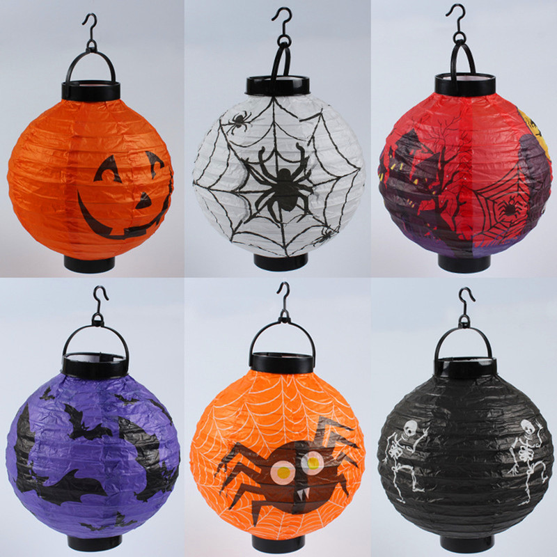 Halloween Lantern Ghost Festival haunted house venue layout props portable lamp hanging luminous pumpkin paper lantern pendant Halloween Lantern Ghost Festival haunted house venue layout props portable lamp hanging luminous pumpkin paper lantern pendant