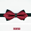 Colored suit, festive burgundy black bow tie pointy toe, Korean style