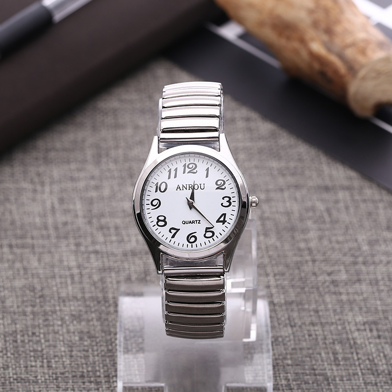 2024 New Product Taobao Hot Selling Fashion Couple Watch Alloy Elastic Band Quartz Watch Men's and Women's European and American Temperament Gifts
