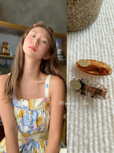 韩国网红博主fever同款碎发刘海发夹头饰复古琥珀色侧边小发夹子