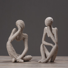 现代简约抽象人物摆件北欧创意家居书房电视柜装饰品摆设一件代发