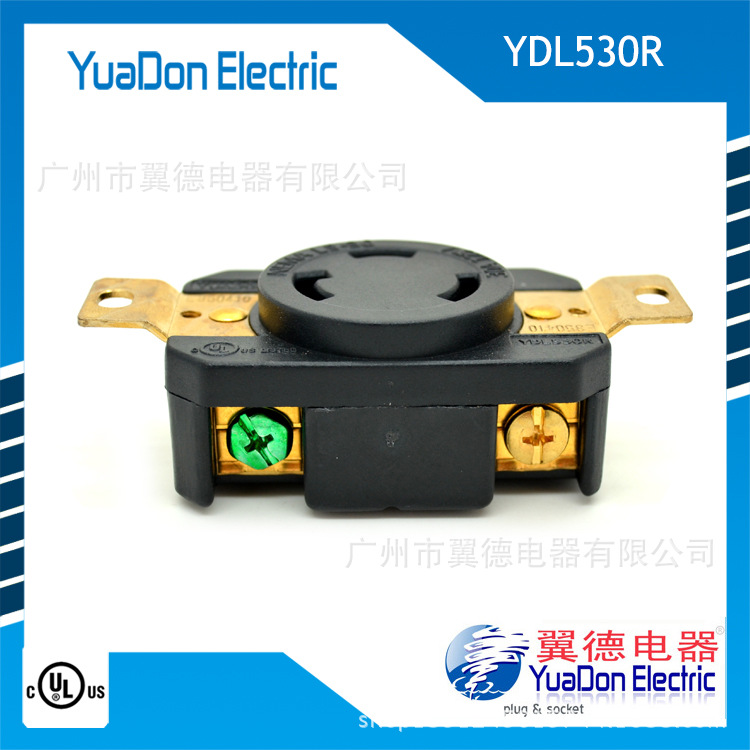 美国NEMA防松防高温旋转锁扣式插座 引挂式三相四线连接器插座