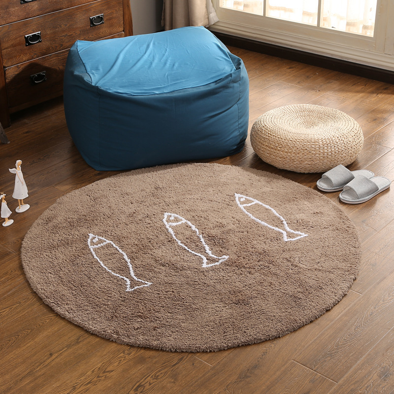 Factory Children's Cotton Cartoon Fish Round Floor Mat Computer Chair Foot Mat Bed Front Window Coffee Table Carpet Floor Mat Factory Children's Cotton Cartoon Fish Round Floor Mat Computer Chair Foot Mat Bed Front Window Coffee Table Carpet Floor Mat