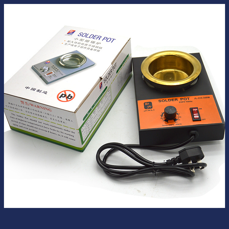 厂家直销劲力31C小型不锈钢手浸熔锡炉250W可调温无铅环保熔锡炉
