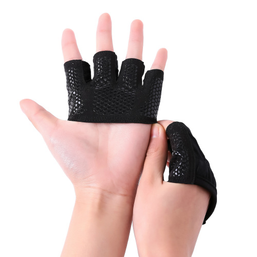 Fitness gloves, half-finger anti-slip barbell gloves, unisex weightlifting gloves, anti-callousing four-finger sports gloves
