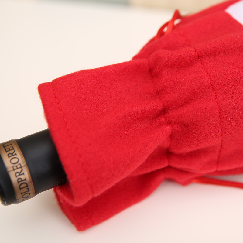 Decorações de Natal Papai Noel saco de garrafa de vinho tinto saco de garrafa de vinho tinto saco de presente de Natal_voghion.com