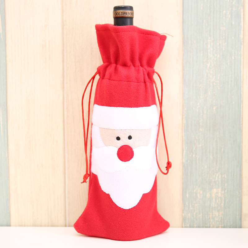 Decorações de Natal Papai Noel saco de garrafa de vinho tinto saco de garrafa de vinho tinto saco de presente de Natal_voghion.com