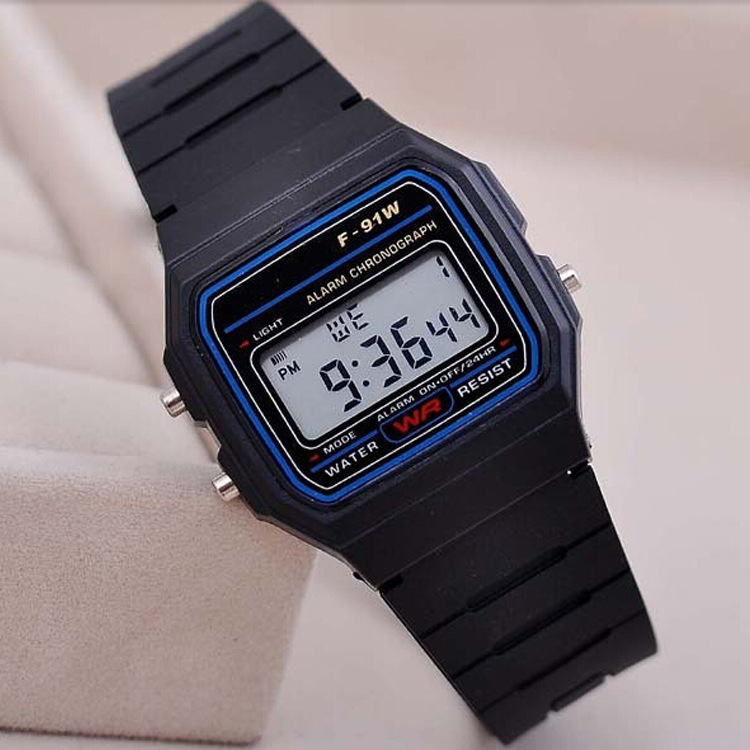 Sports electronic watch multi-function ultra-thin luminous alarm clock children's F-91w electronic watch Sports electronic watch multi-function ultra-thin luminous alarm clock children's F-91w electronic watch
