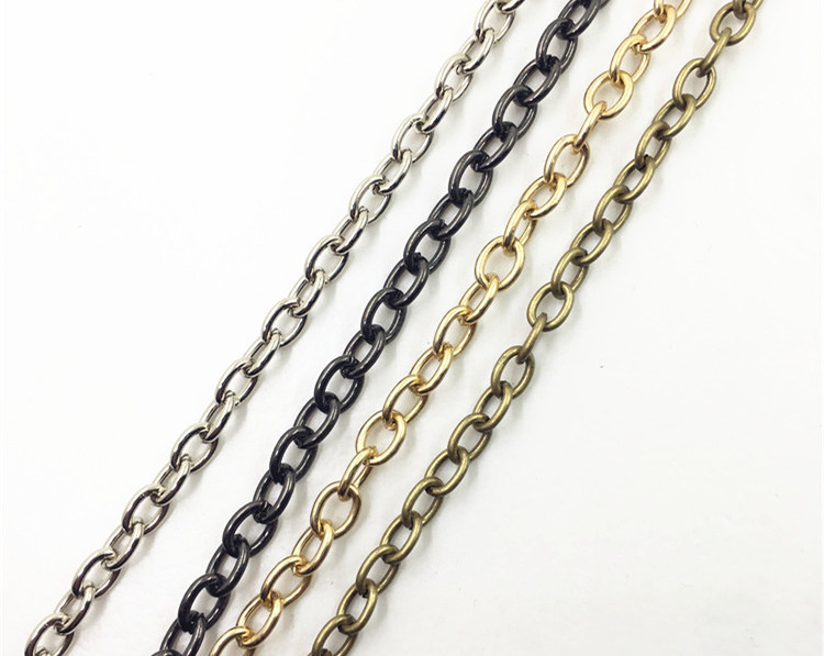 Cadena de palabras 120CMO Cadena de bolsa de hebilla simple Cadena de 1,2 m Cuatro colores opcionales Accesorios de bolsa de oro 0656