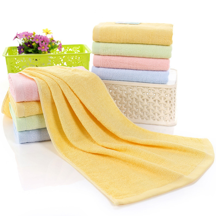 Wholesale Plain Bamboo Fiber Towels, Customizable with Embroidered Logo, Thickened, Absorbent Face Towels for Adults and Children