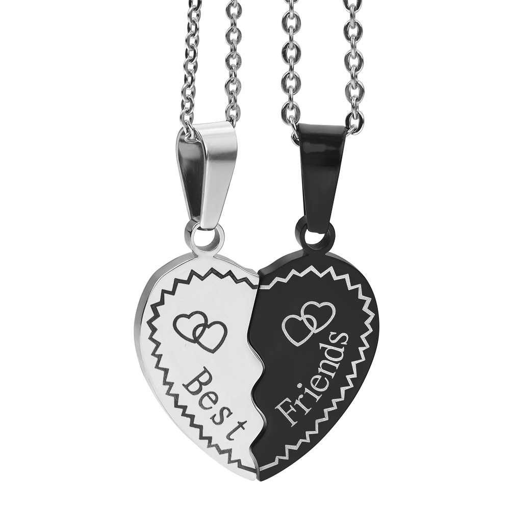 Europeo y americano personalizado buenos amigos serie empalmados amor mejores amigos amistad buenas hermanas collar de acero inoxidable