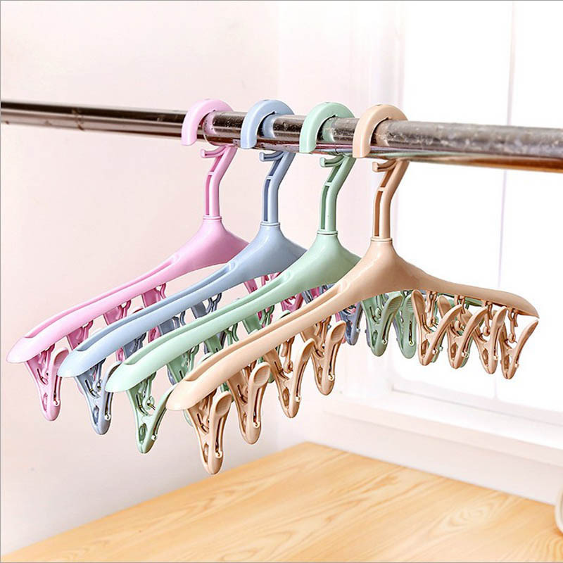 Multi-functional drying rack 8 clip plastic socks clip creative windproof drying rack clothes underwear socks hanger wholesale